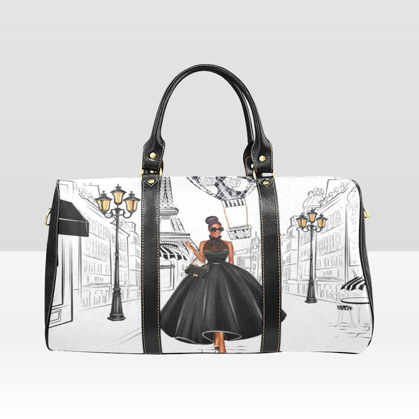 Paris black theme weekender bag