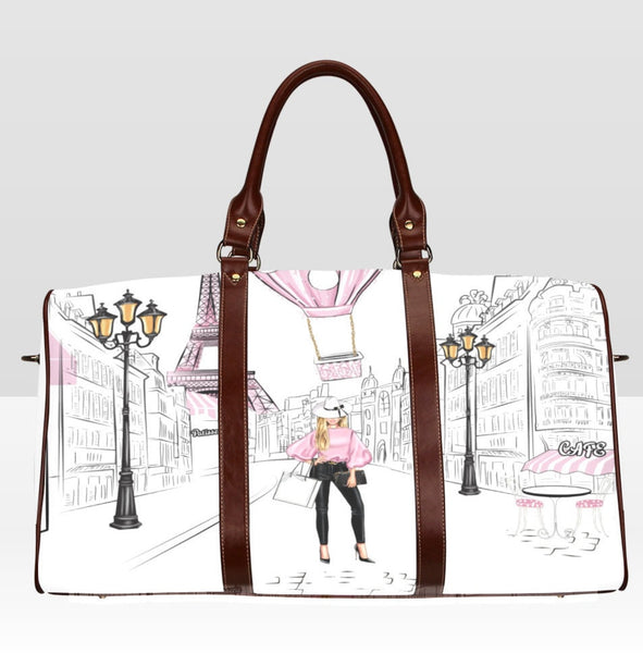 Paris pink theme weekender bag