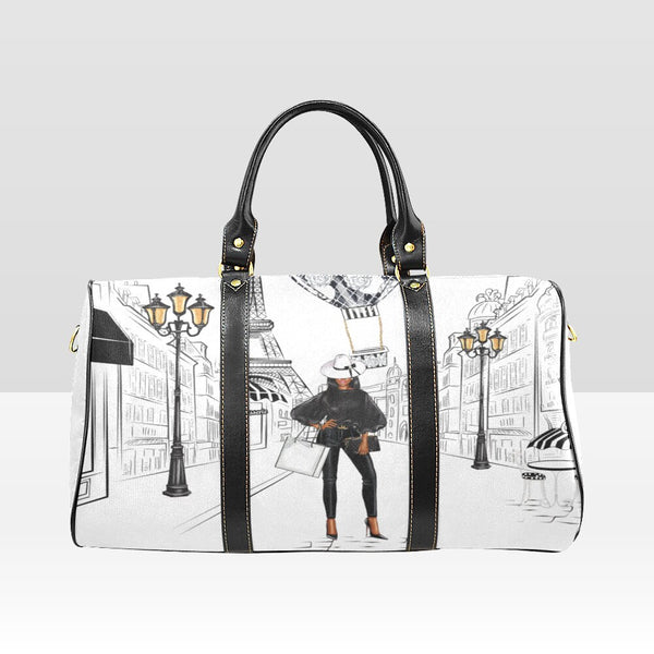 Paris black theme weekender bag