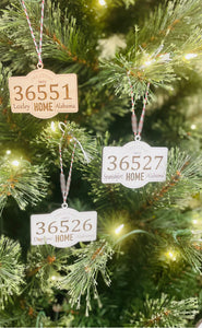 Zip code ornaments