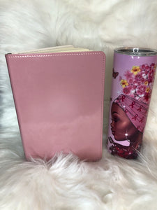 Breast cancer tumbler and journal