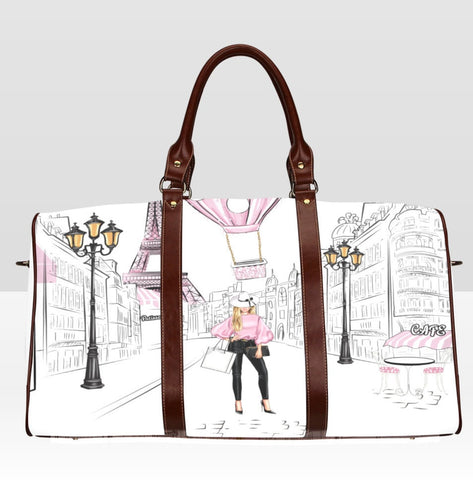 Paris pink theme weekender bag