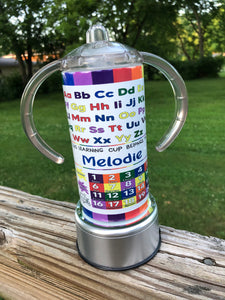 learning cup for kids, abc learning cup, number cup, counting tumbler, personalized tumbler, Days of the week cup, Months of the year